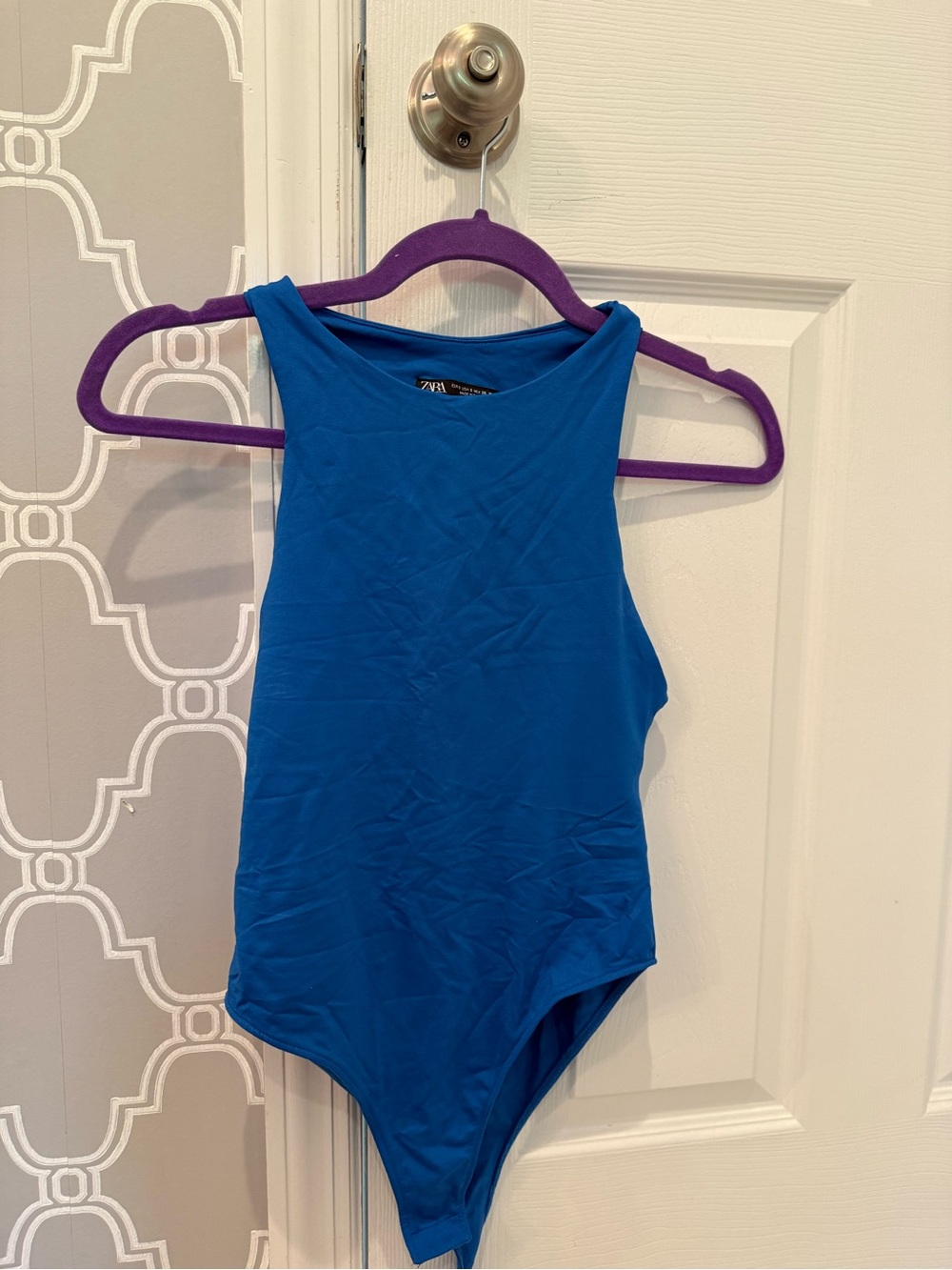 Zara Bright Blue Crewneck bodysuit